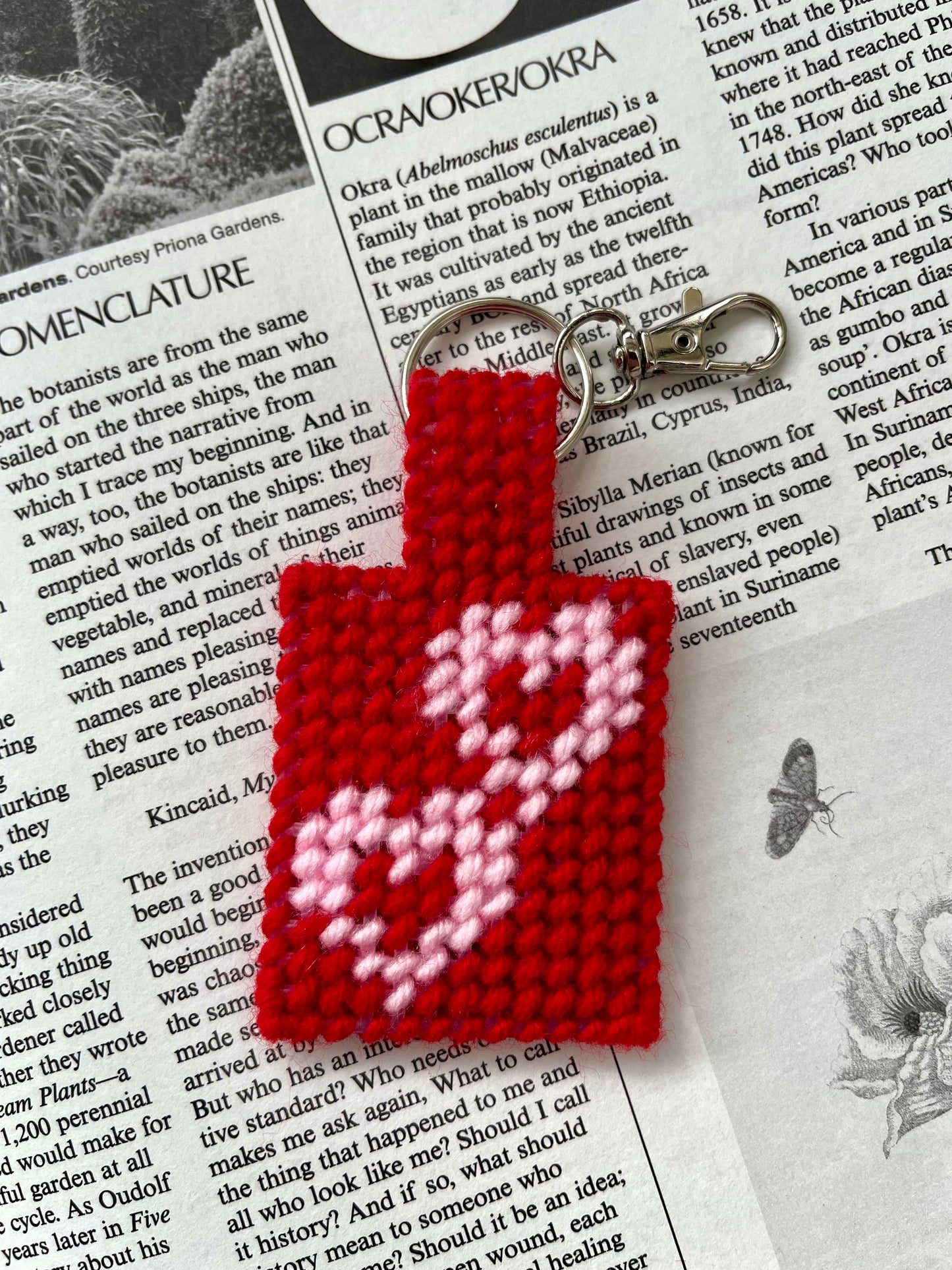 Heart Needlepoint Keychain Preorder