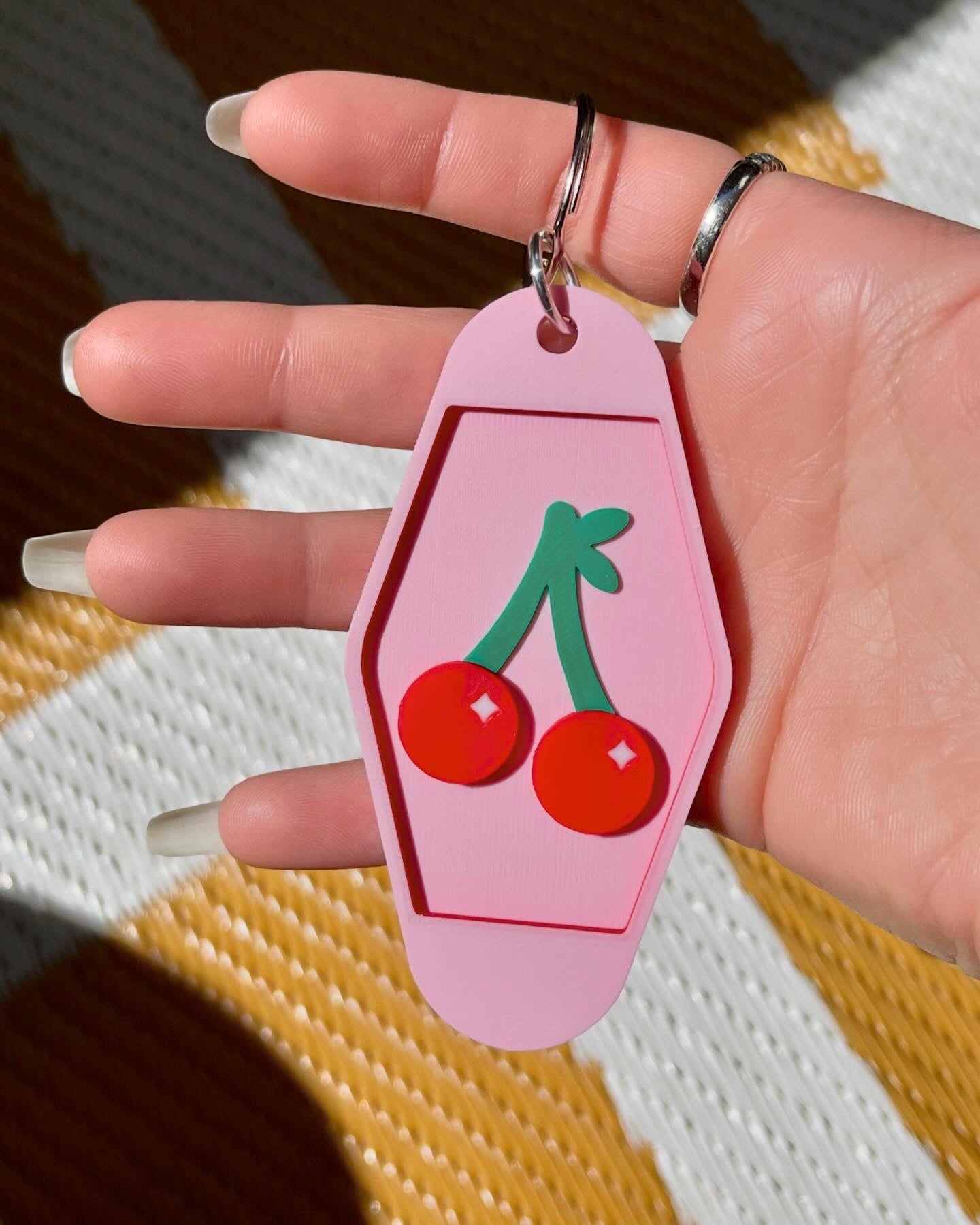 Cherry Motel Keychain