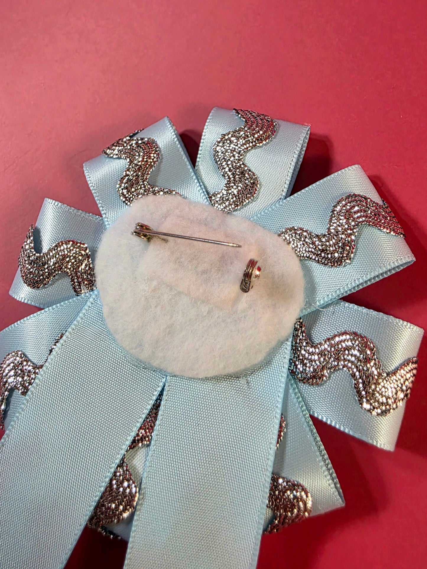 Blue & Silver Prize Ribbon Rosette