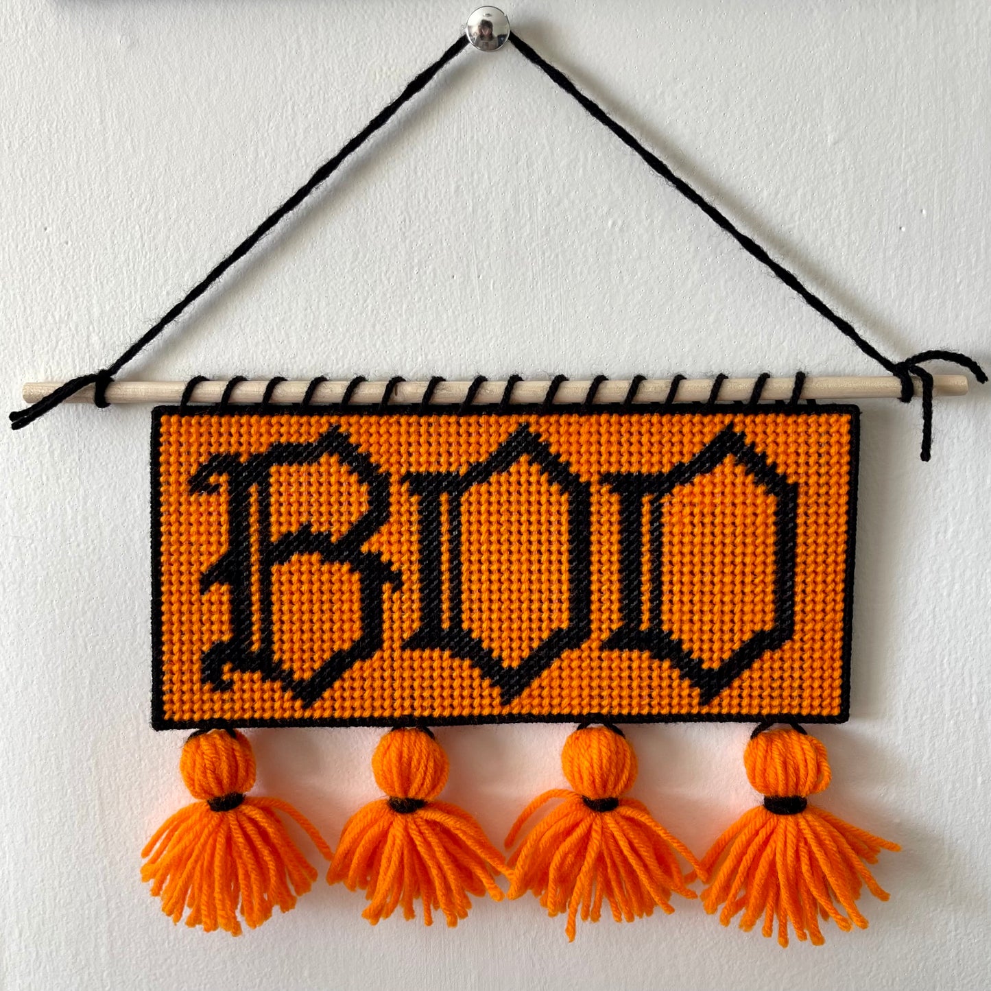 Boo Needlepoint Wall Hanging