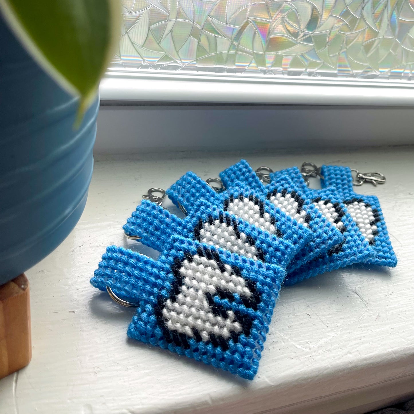 Tooth Needlepoint Keychain
