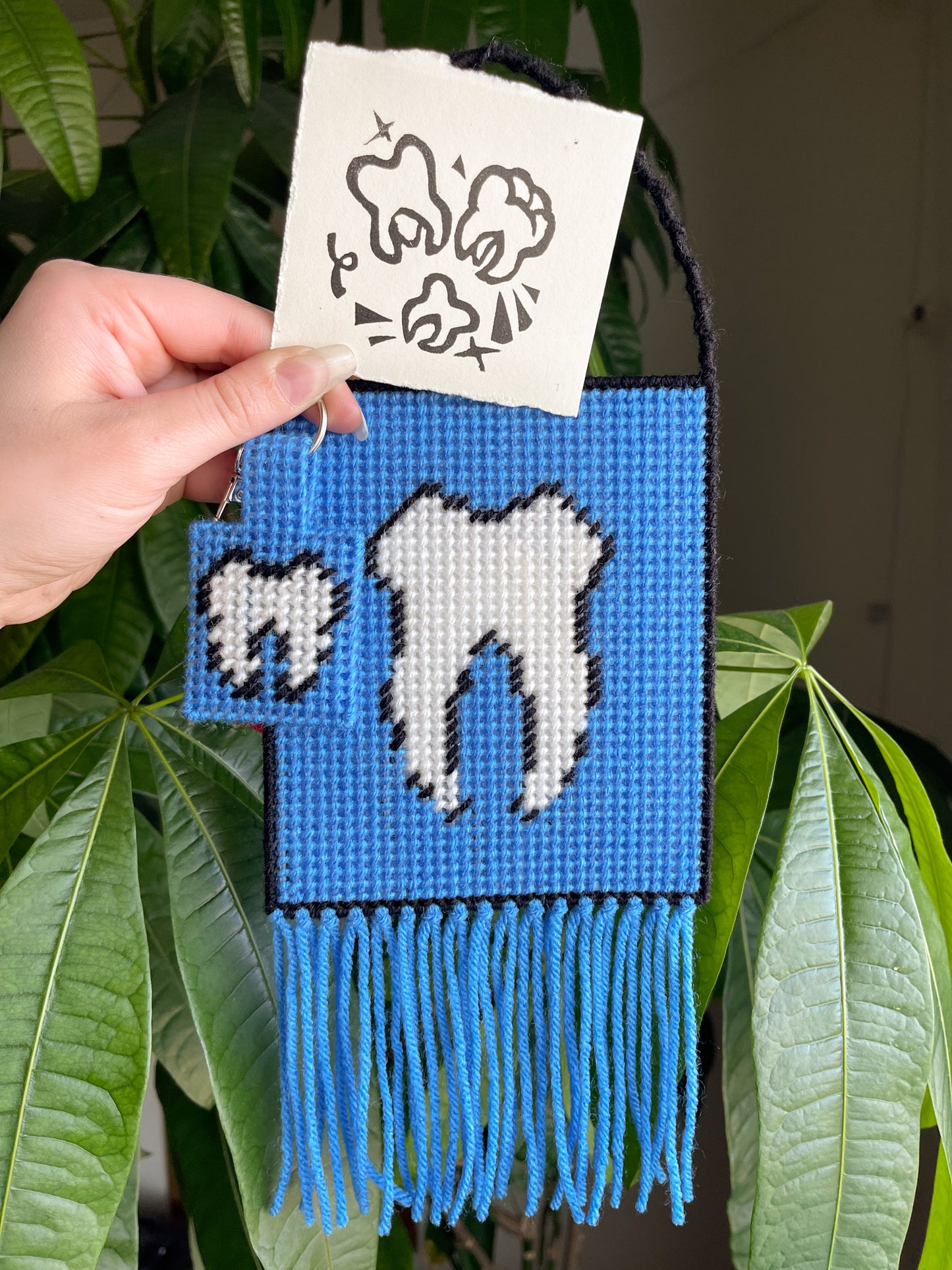 Tooth Needlepoint Wall Hanging