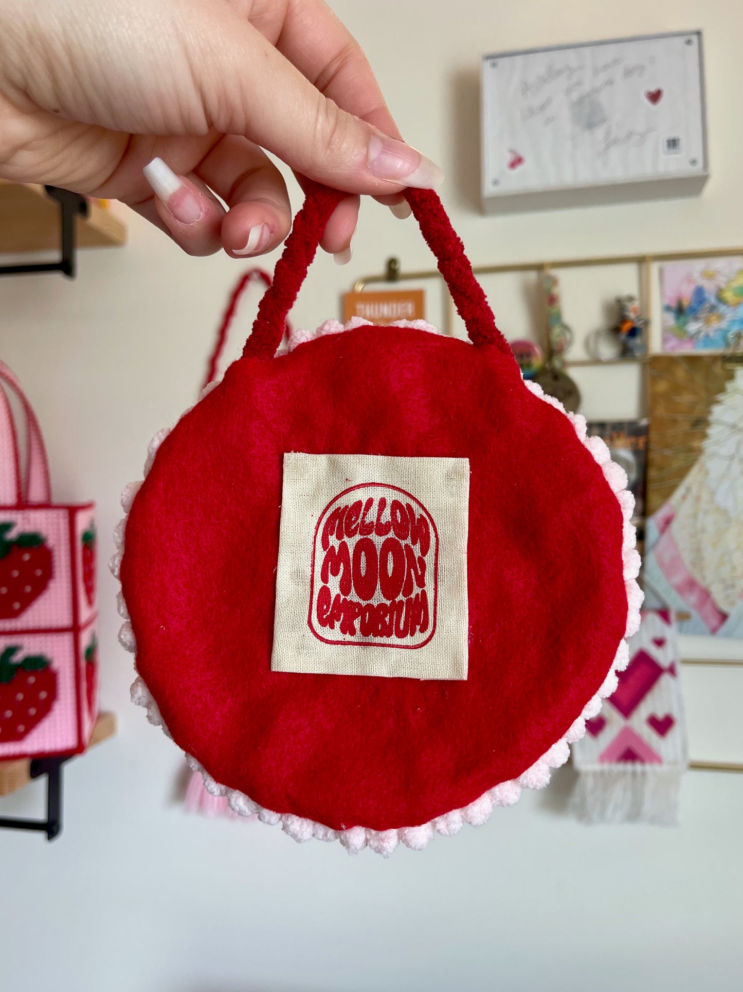 Cherry Punch Needle Wall Hanging