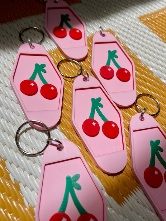 Cherry Motel Keychain