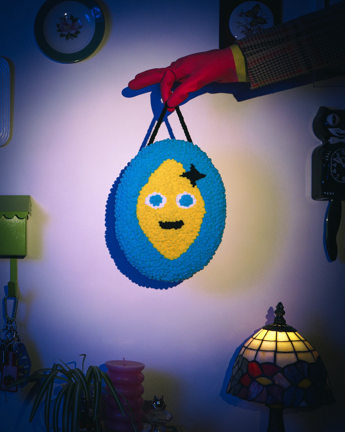 Lemon Punch Needle Wall Hanging