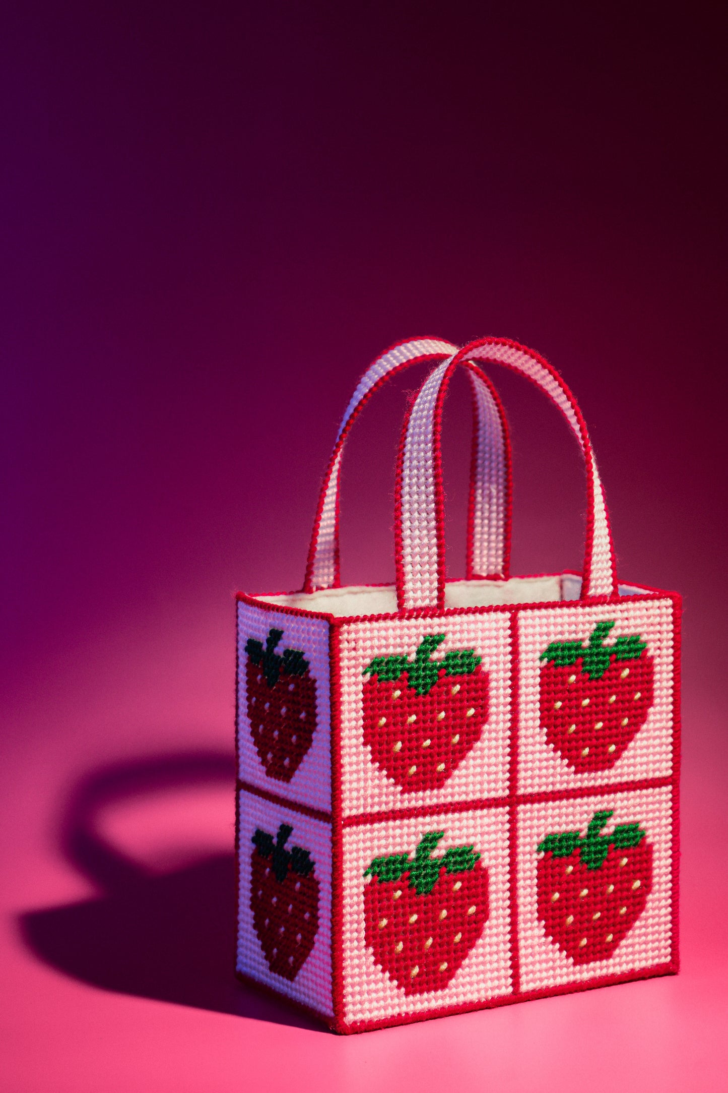 Strawberry Needlepoint Bag