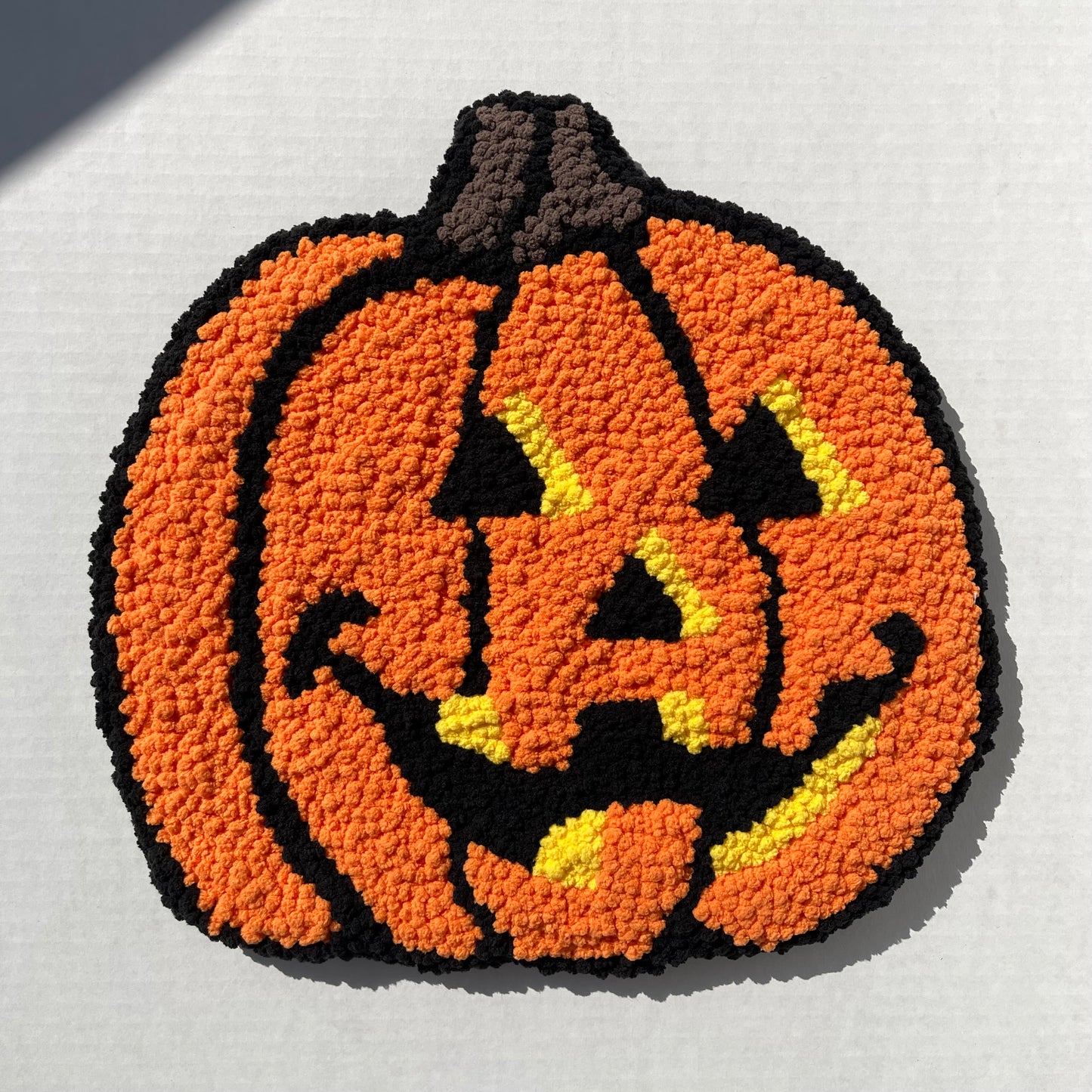 Jack-o’-Lantern Punch Needle Wall Hanging