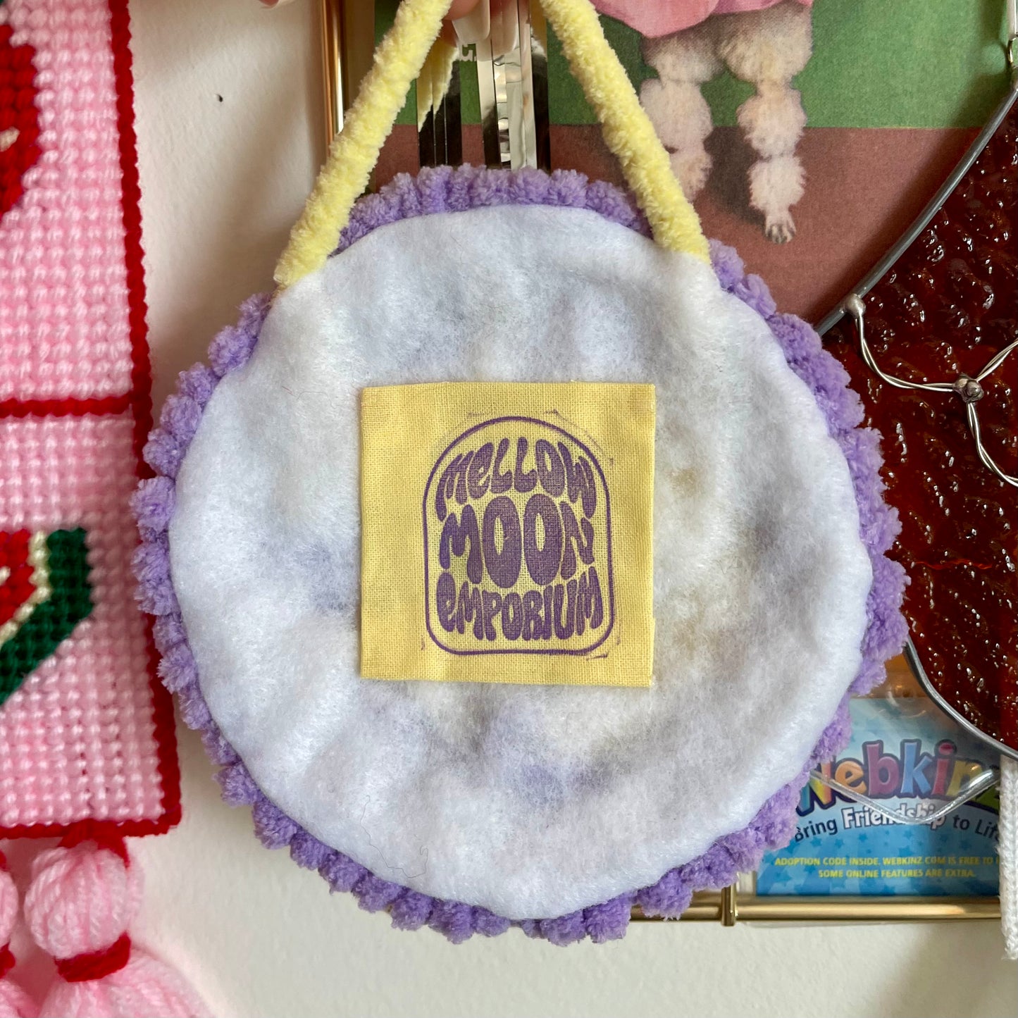 Moon Punch Needle Circle Wall Hanging