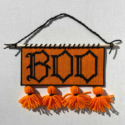 Boo Needlepoint Wall Hanging