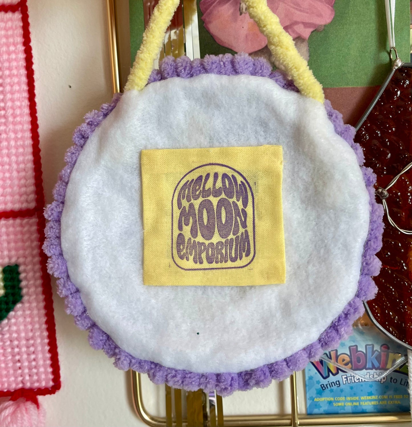 Moon Punch Needle Circle Wall Hanging