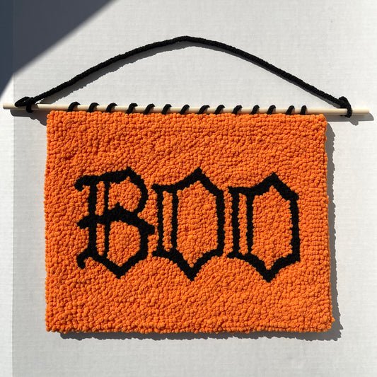 Boo Punch Needle Wall Hanging