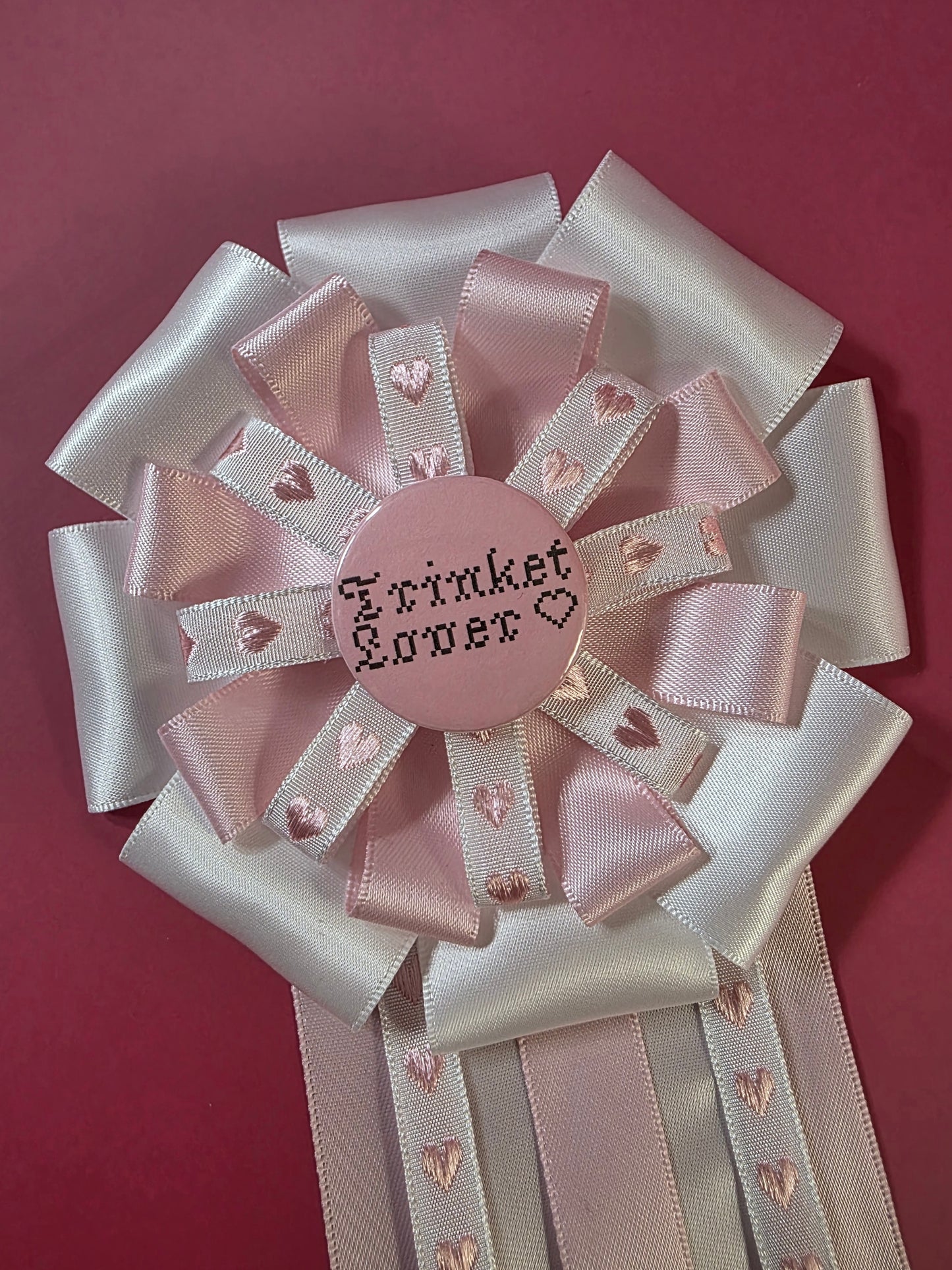 Large Pink Prize Ribbon Rosette
