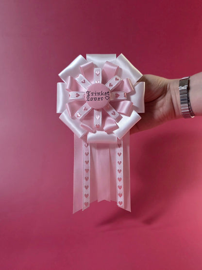 Large Pink Prize Ribbon Rosette