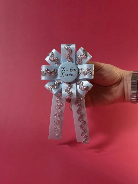 Blue & Silver Prize Ribbon Rosette