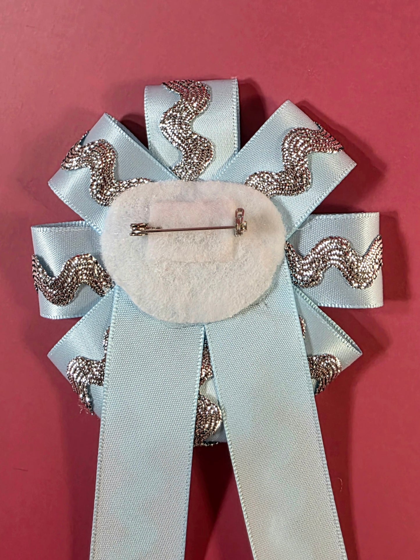 Blue & Silver Prize Ribbon Rosette
