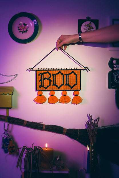 Boo Needlepoint Wall Hanging