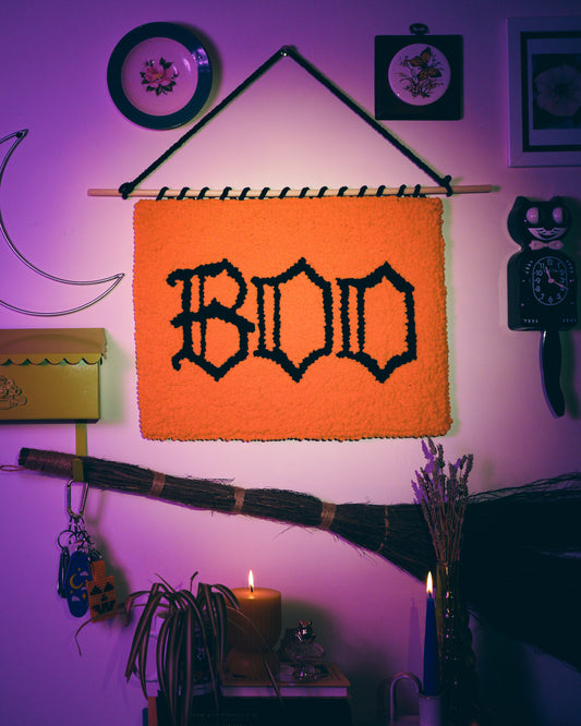 Boo Punch Needle Wall Hanging