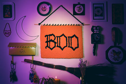 Boo Punch Needle Wall Hanging