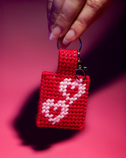 Heart Needlepoint Bag Charm