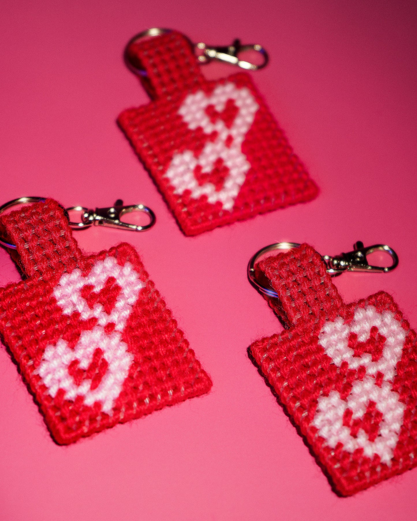 Heart Needlepoint Bag Charm