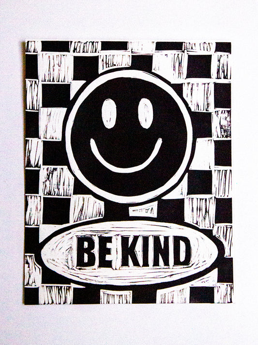 Be Kind Original Linocut Print