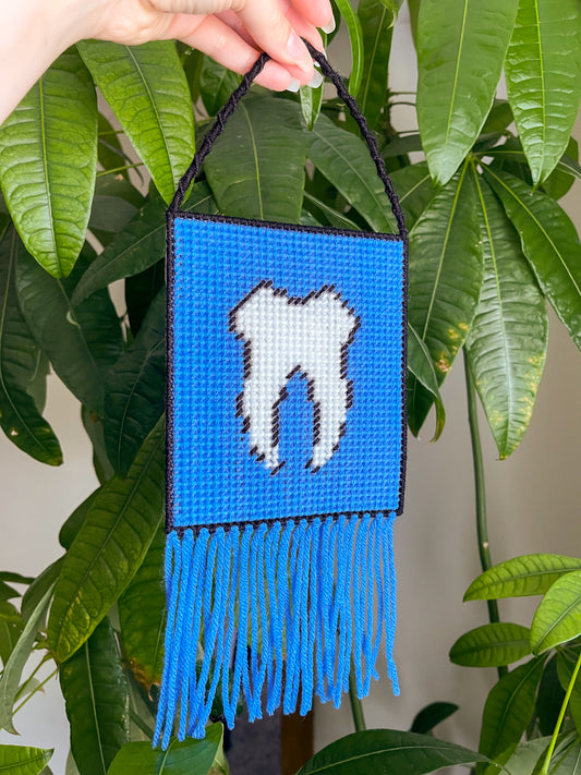 Tooth Needlepoint Wall Hanging
