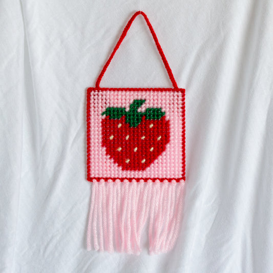 Strawberry Needlepoint Wall Hanging