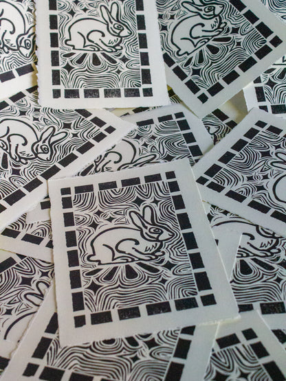 Lucky Rabbit's Foot Original Linocut Print