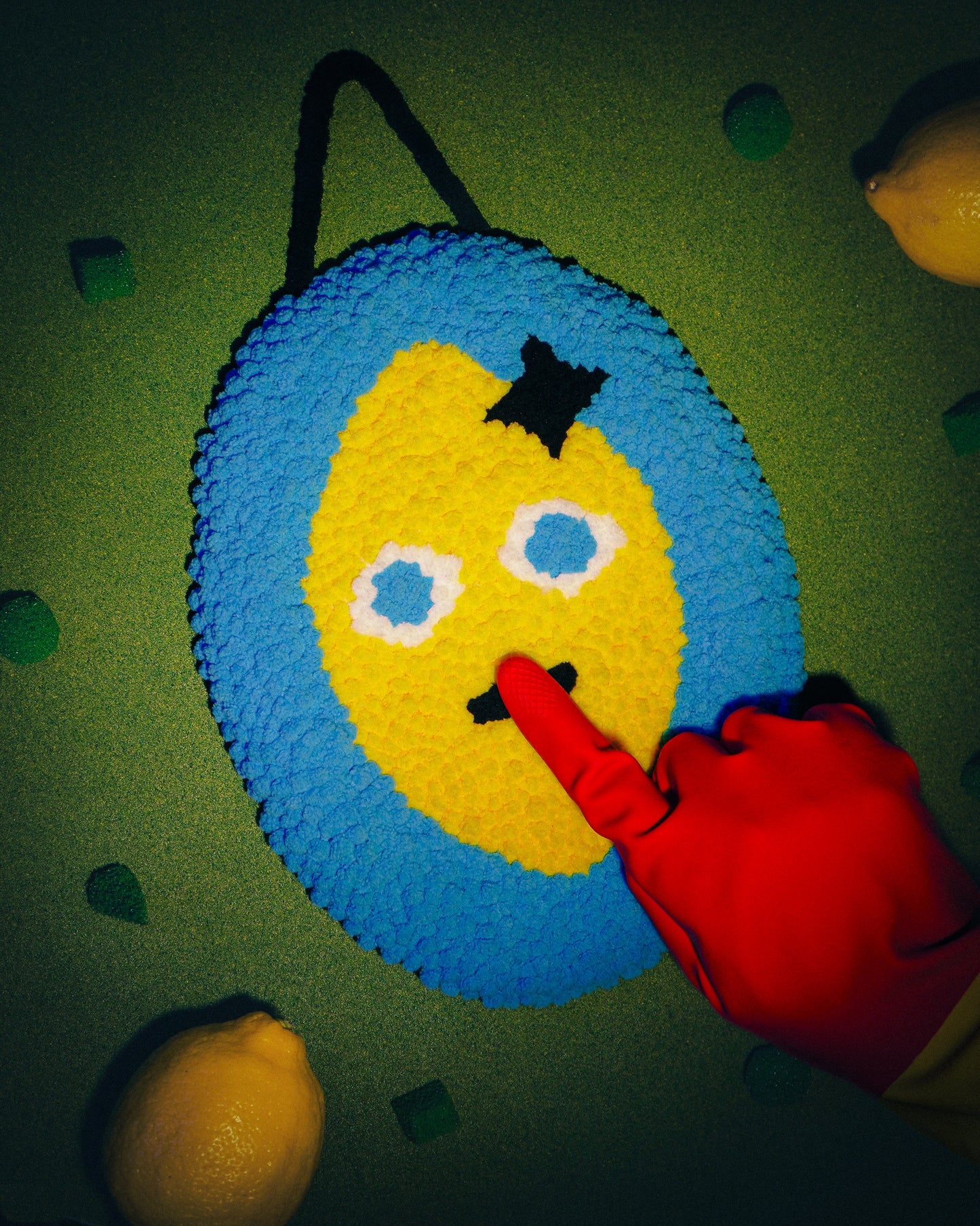 Lemon Punch Needle Wall Hanging
