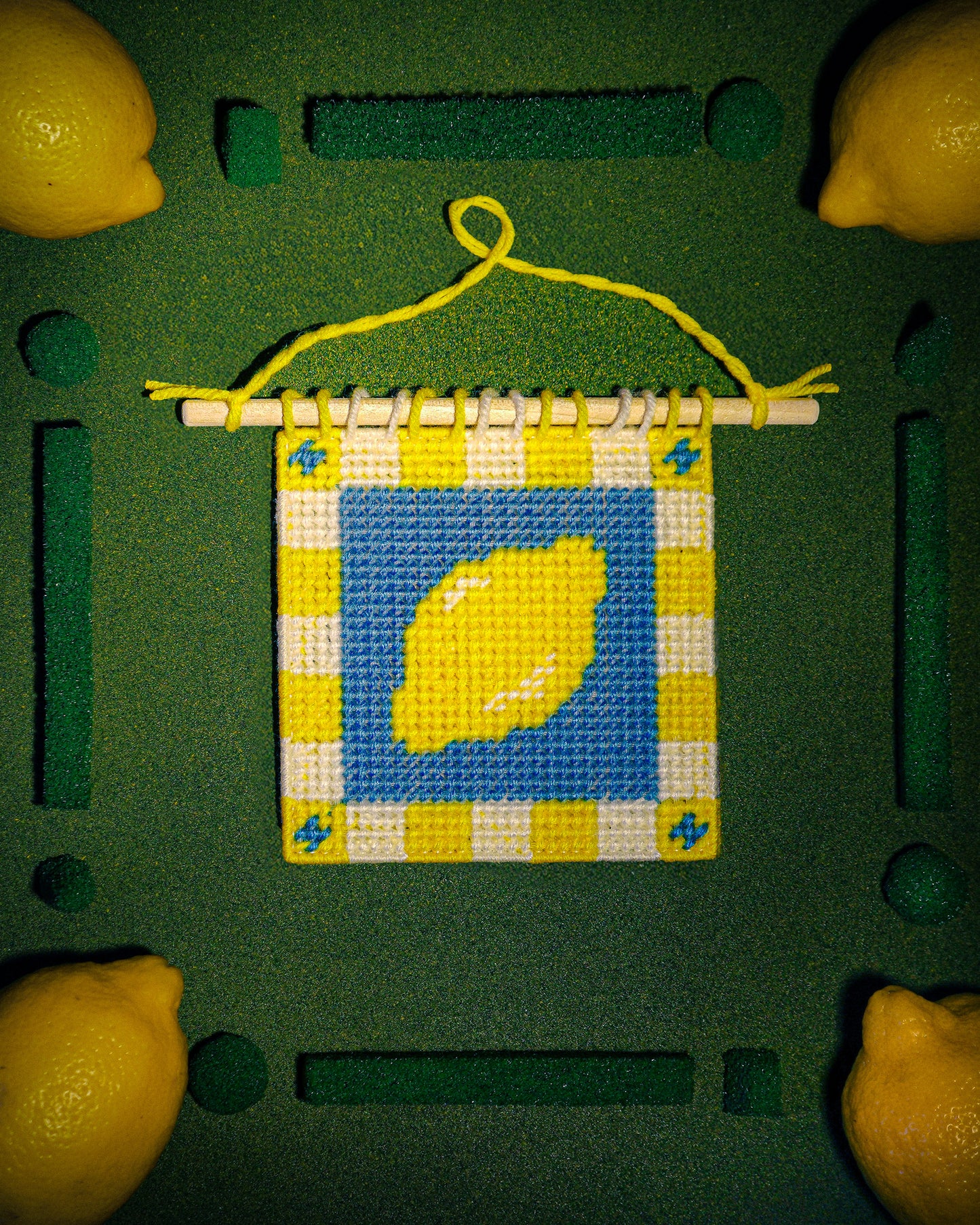Lemon Needlepoint Wall Hanging