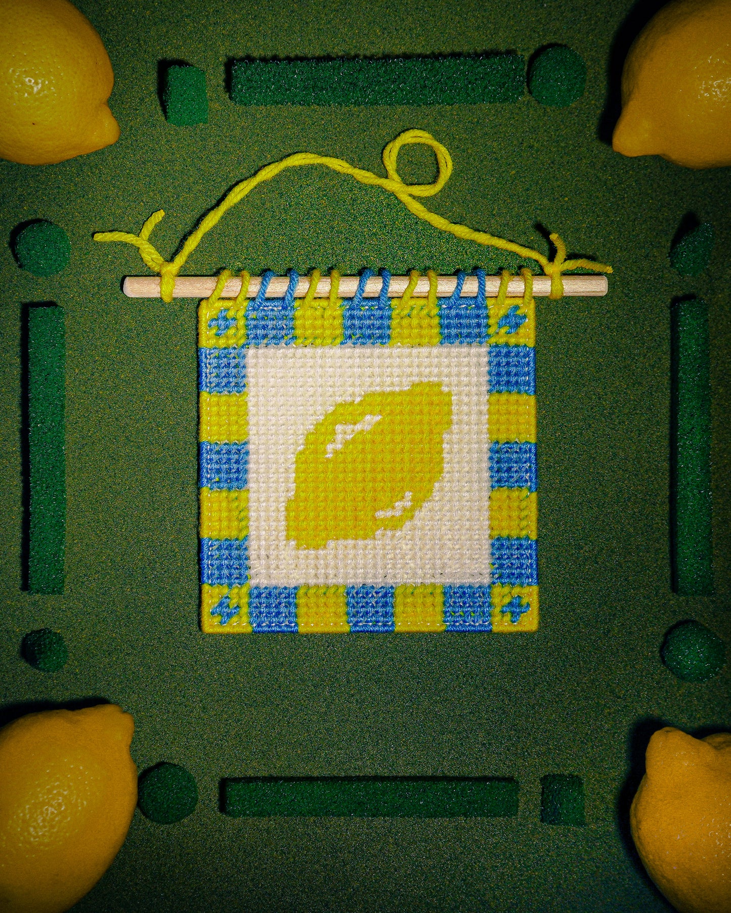 Lemon Needlepoint Wall Hanging