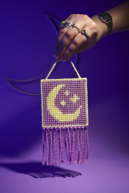 Moon Needlepoint Wall Hanging