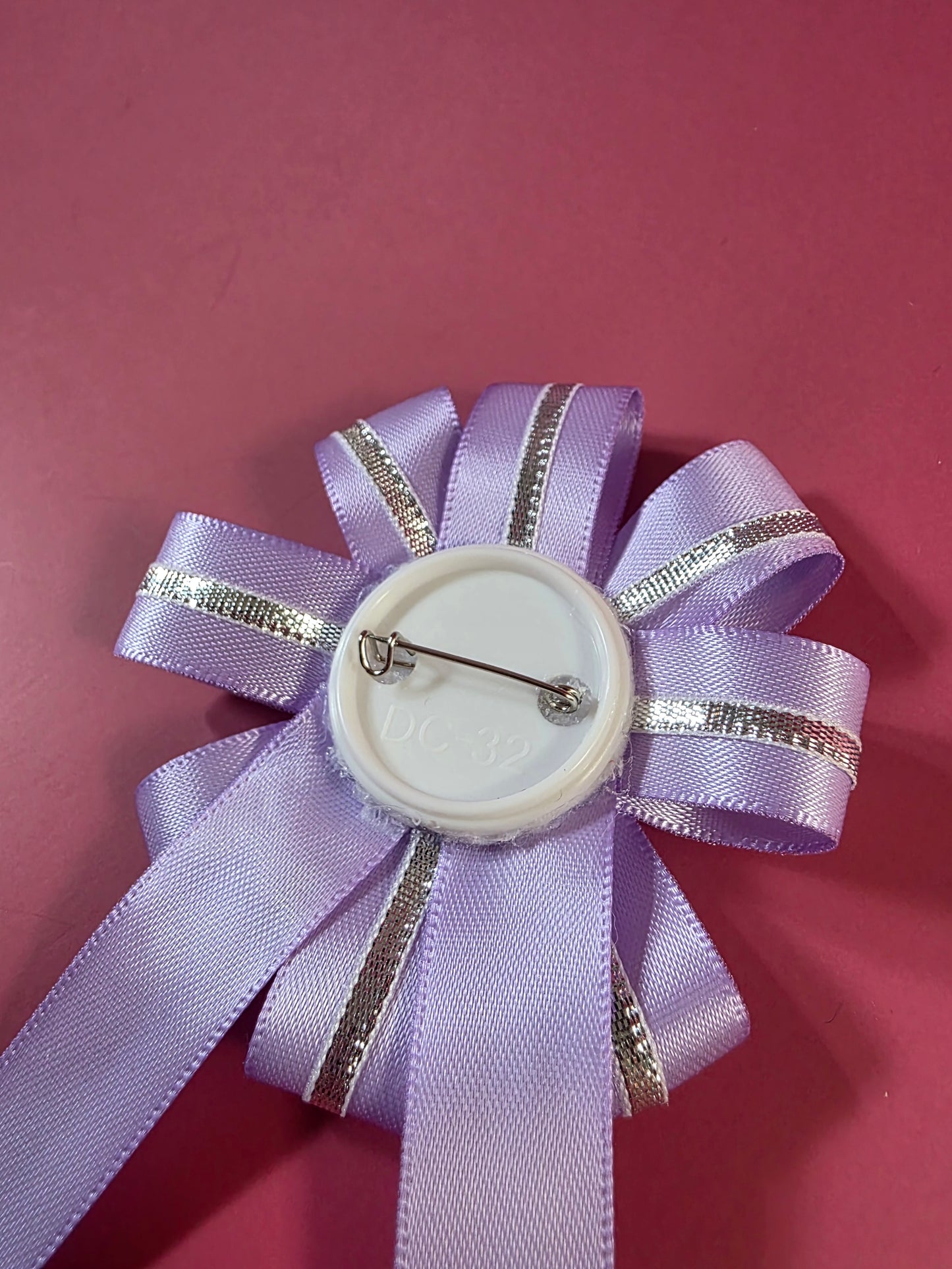 Purple & Silver Prize Ribbon Rosette