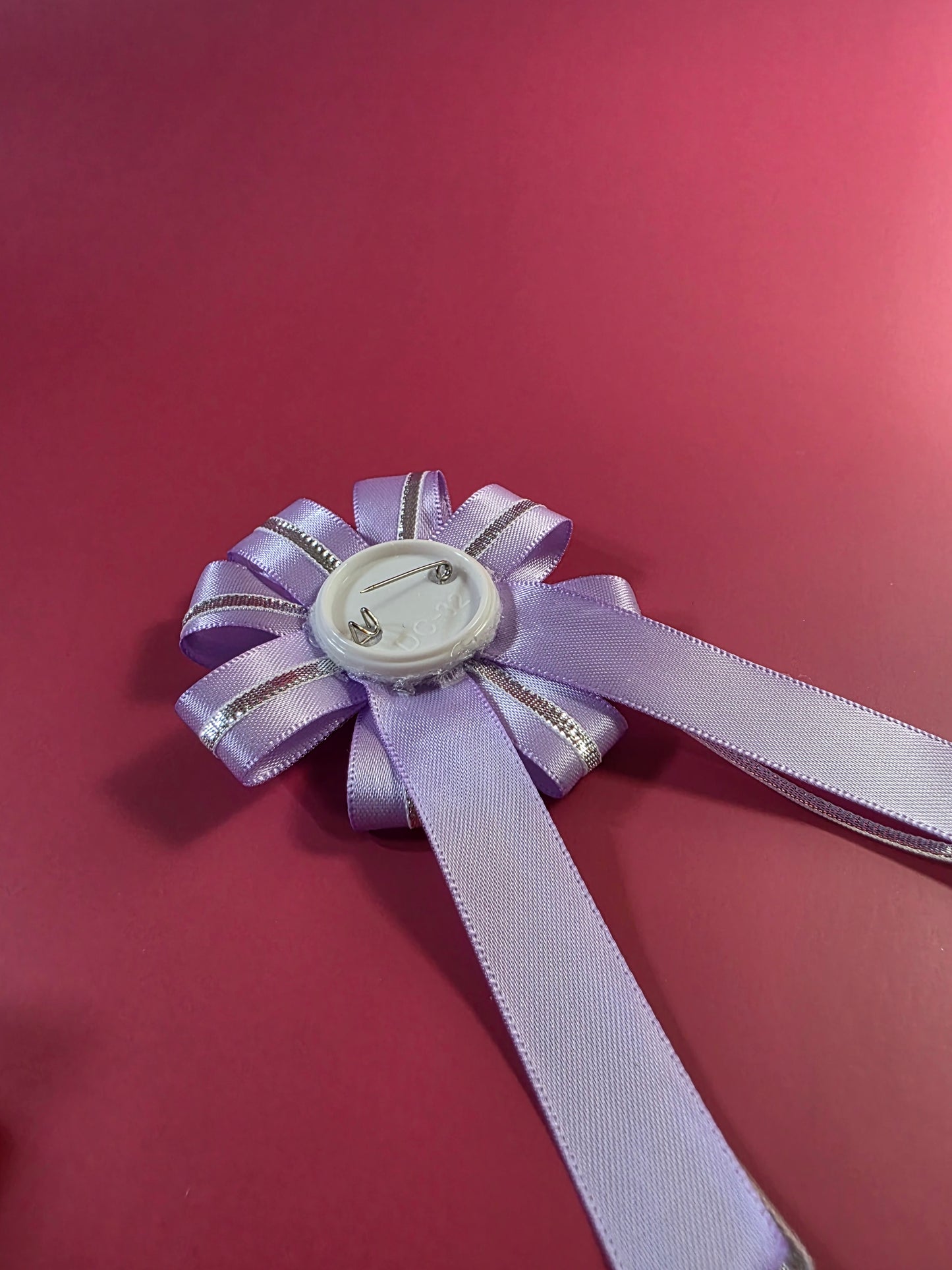 Purple & Silver Prize Ribbon Rosette