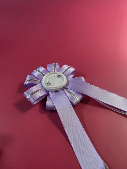 Purple & Silver Prize Ribbon Rosette