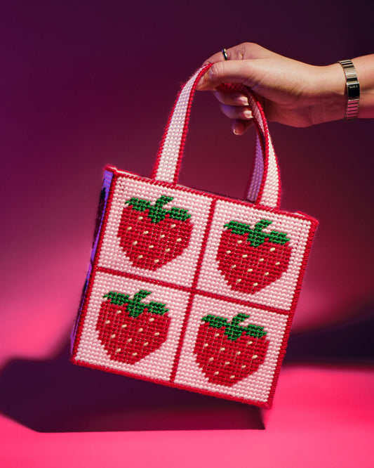 Strawberry Needlepoint Bag