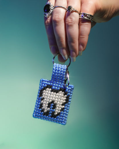 Tooth Needlepoint Bag Charm