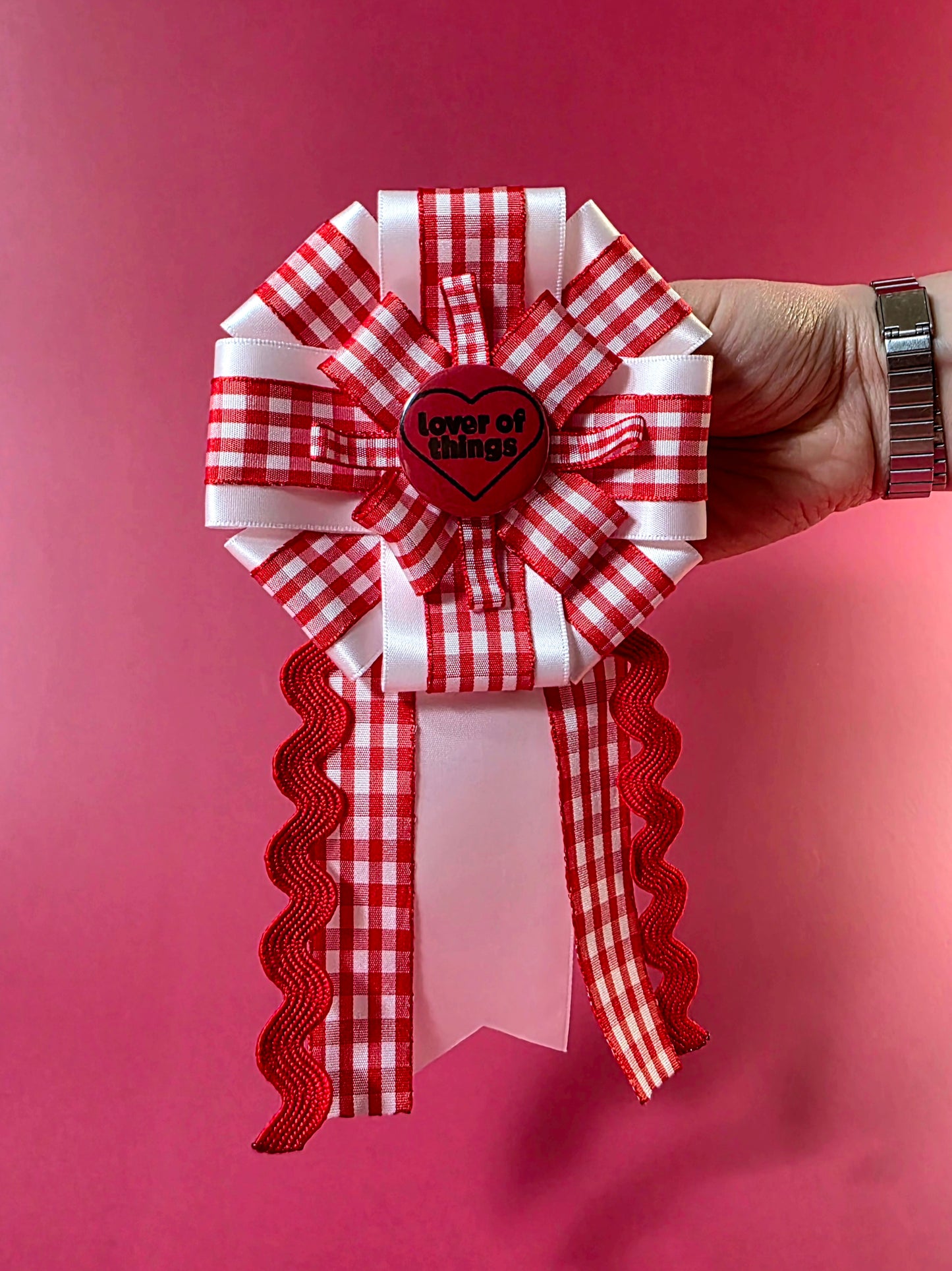 Gingham Prize Ribbon Rosette