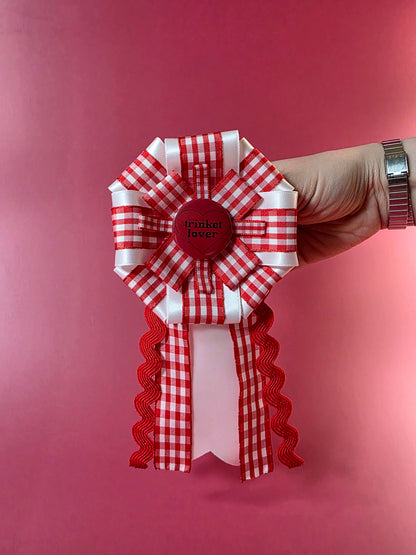 Gingham Prize Ribbon Rosette