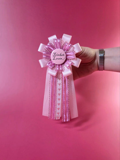 Pink Sparkly Prize Ribbon Rosette