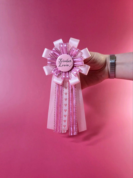 Pink Sparkly Prize Ribbon Rosette