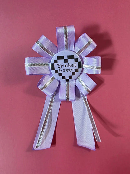 Purple & Silver Prize Ribbon Rosette