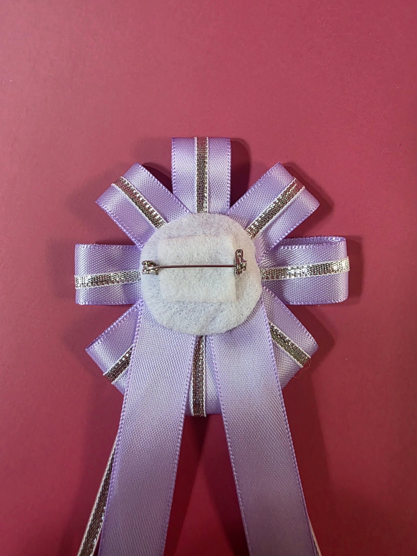 Purple & Silver Prize Ribbon Rosette