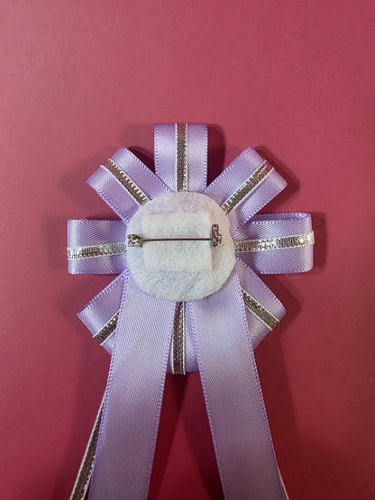 Purple & Silver Prize Ribbon Rosette