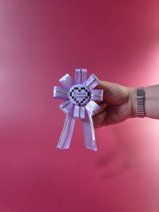 Purple & Silver Prize Ribbon Rosette