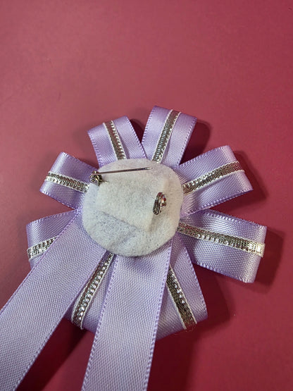 Purple & Silver Prize Ribbon Rosette