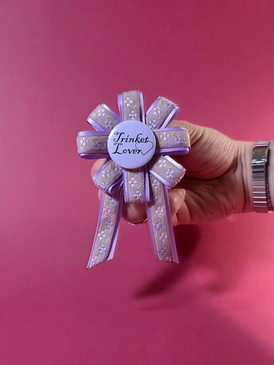 Floral Purple Prize Ribbon Rosette