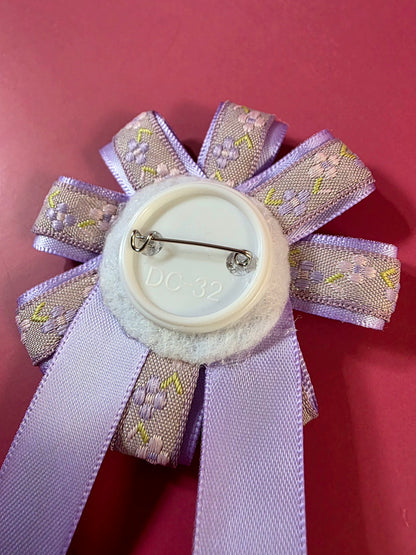 Floral Purple Prize Ribbon Rosette