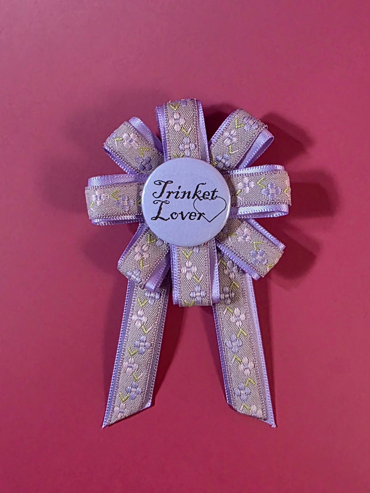 Floral Purple Prize Ribbon Rosette
