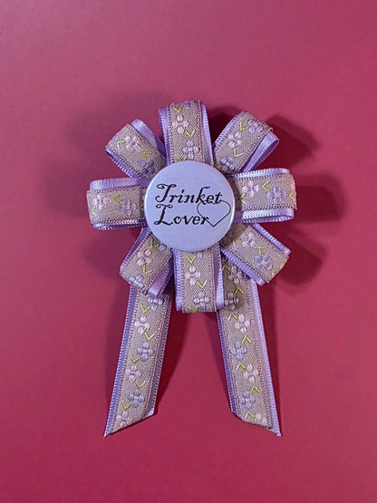 Floral Purple Prize Ribbon Rosette